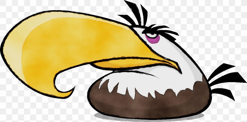 Cartoon Yellow Beak Bird Smile, PNG, 1184x585px, Watercolor, Beak, Bird, Cartoon, Paint Download Free