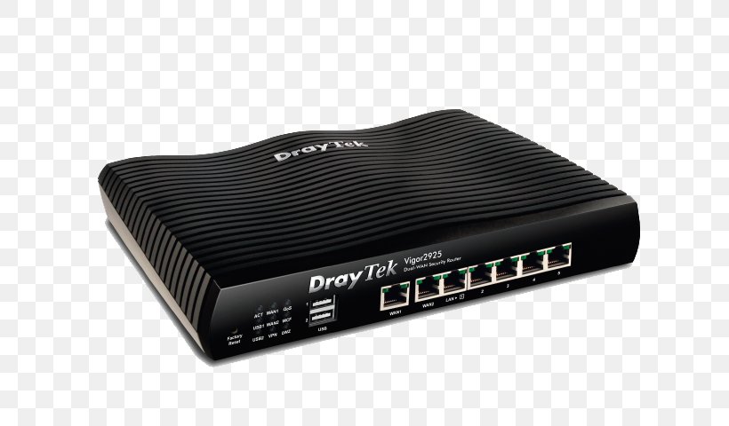 Draytek Vigor 2925 Router Wide Area Network Ethernet, PNG, 640x480px, Draytek, Draytek Vigor 2925, Electronic Device, Electronics, Electronics Accessory Download Free