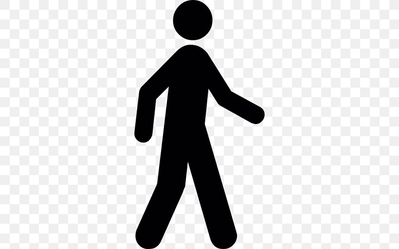 Walking Icon Design Person Clip Art, PNG, 512x512px, Walking, Black And White, Finger, Hand, Human Behavior Download Free