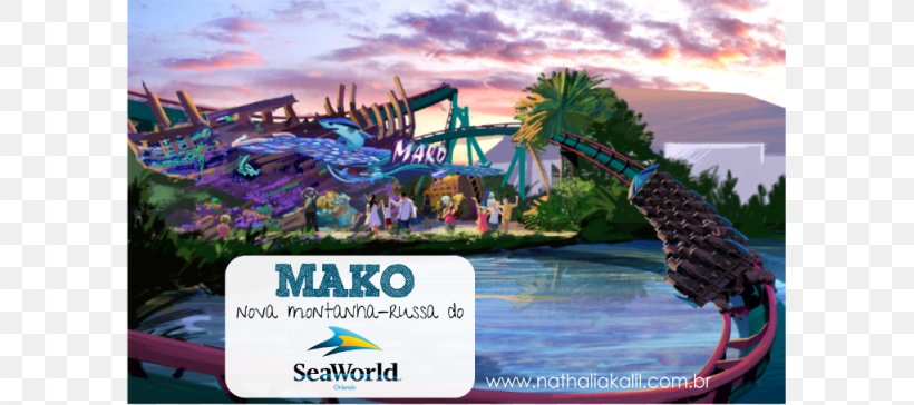 Mako Amusement Park SeaWorld Orlando Hansa-Park Heide Park, PNG, 1024x455px, Mako, Amusement Park, Bolliger Mabillard, Brand, Hansapark Download Free