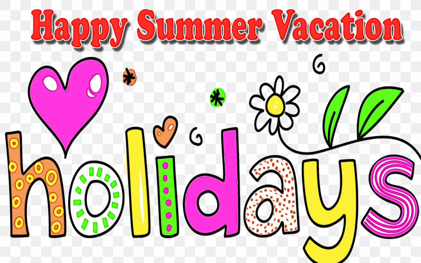 Summer Vacation, PNG, 1920x1200px, Watercolor, Happiness, Holiday, Logo, Paint Download Free