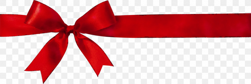 Red Ribbon Gift Wrapping Present, PNG, 1440x487px, Watercolor, Gift Wrapping, Paint, Present, Red Download Free