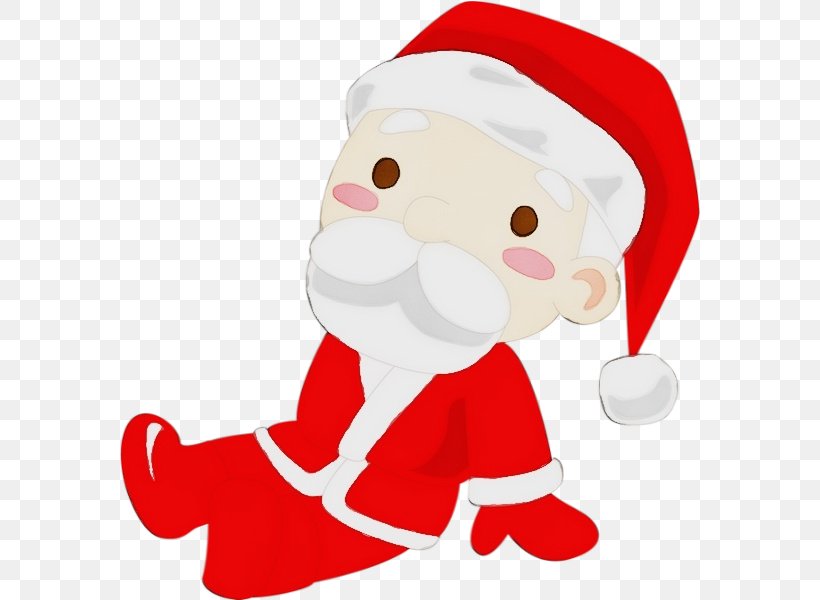 Santa Claus Cartoon, PNG, 580x600px, Watercolor, Cartoon, Christmas, Christmas Ornament, Nose Download Free
