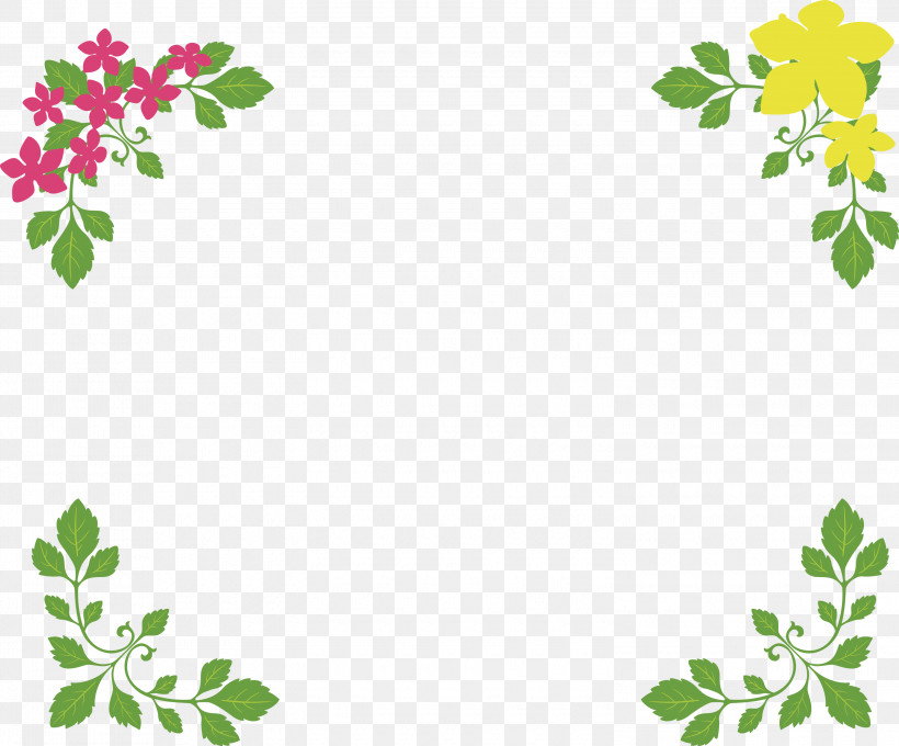 Corner Frame, PNG, 3000x2491px, Corner Frame, Flower, Leaf, Plant Download Free