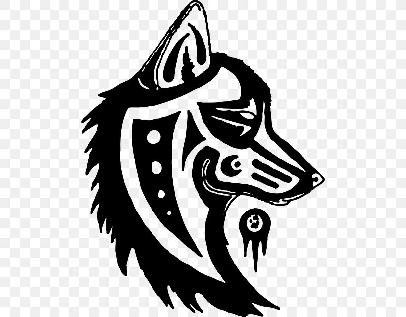Gray Wolf Totem Pole Symbol Drawing, PNG, 492x640px, Gray Wolf, Art, Artwork, Bird, Black And White Download Free