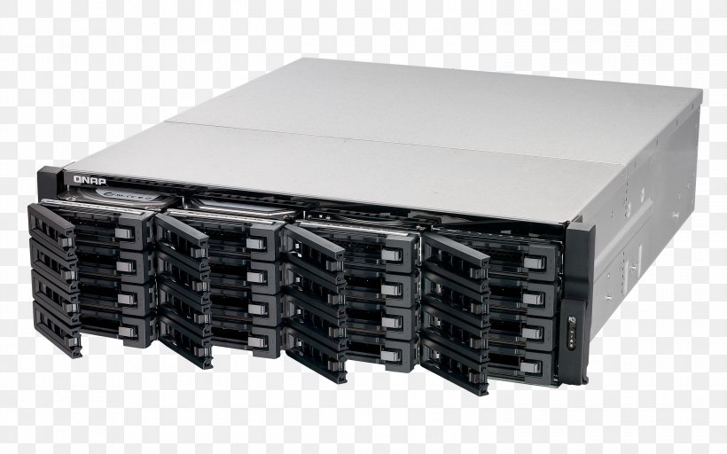 Network Storage Systems QNAP TS-EC1680U R2 NAS Rack (3U) Ethernet LAN Black,Grey, PNG, 3000x1875px, Network Storage Systems, Computer Component, Computer Servers, Data Storage Device, Ddr3 Sdram Download Free