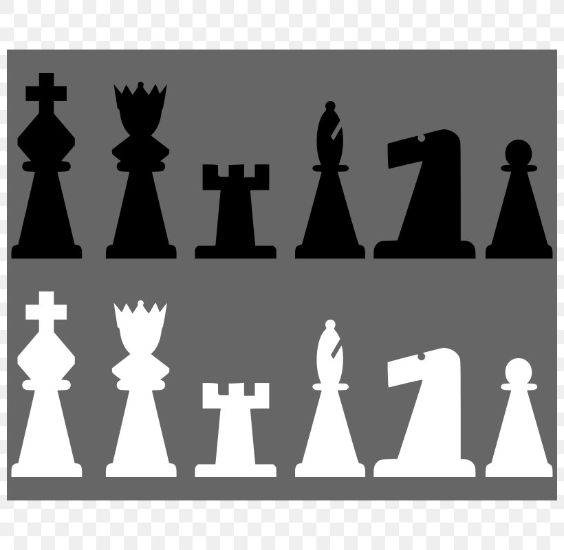 Chess Piece King Knight Queen, PNG, 800x800px, Chess, Bishop, Black, Black And White, Board Game Download Free