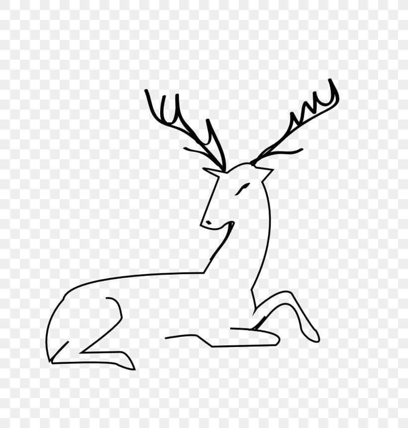 Red Deer White-tailed Deer Moose Clip Art, PNG, 768x860px, Deer, Antler, Area, Black And White, Coloring Book Download Free