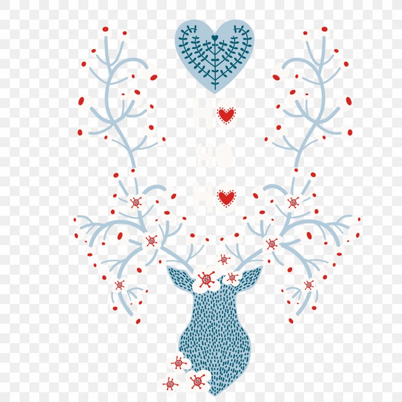 Heart Deer Illustration, PNG, 1500x1500px, Watercolor, Cartoon, Flower, Frame, Heart Download Free