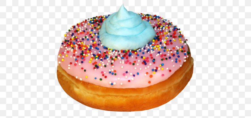 Donuts Cotton Candy Sprinkles Food Sweetness, PNG, 500x386px, Donuts, Baked Goods, Baking, Bubble Gum, Buttercream Download Free