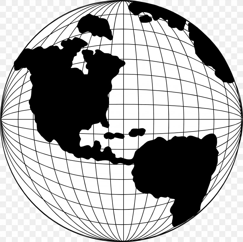 Globe Clip Art Line Art Drawing Openclipart, PNG, 3996x3984px, Globe, Ball, Black And White, Drawing, Earth Download Free