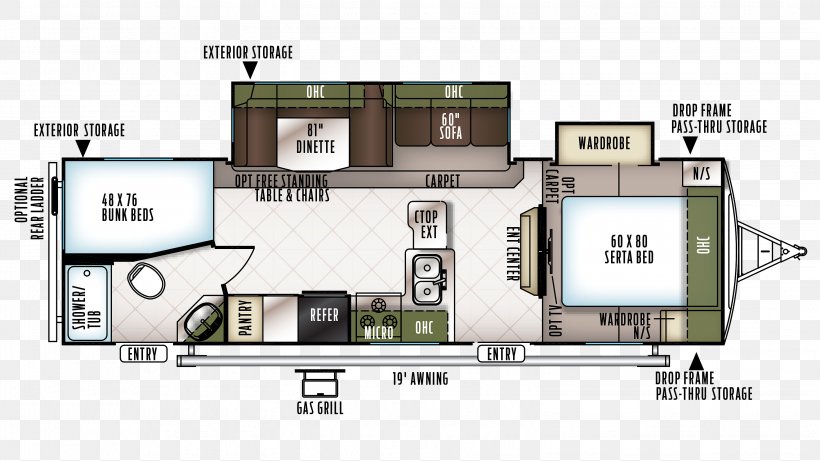 Campervans Caravan Forest River Floor Plan Trailer, PNG, 3096x1742px, Campervans, Area, Bed, Bunk Bed, Car Dealership Download Free