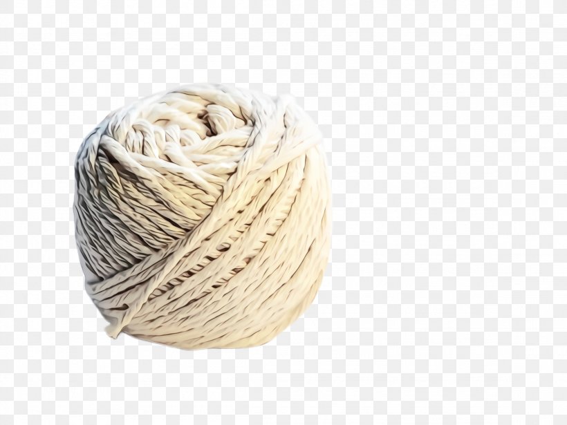 Thread Wool White Rope Twine, PNG, 2308x1732px, Watercolor, Beige, Paint, Rope, Textile Download Free