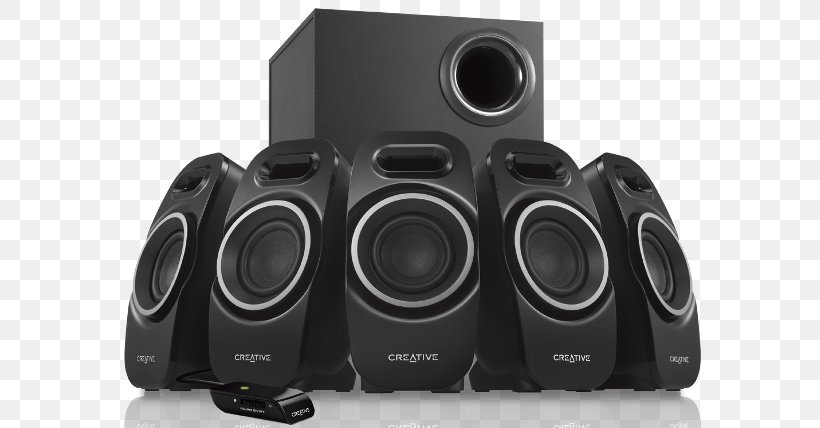 5.1 Surround Sound Creative A550 Loudspeaker Creative Technology, PNG, 590x428px, 51 Surround Sound, Audio, Audio Equipment, Car Subwoofer, Computer Speaker Download Free