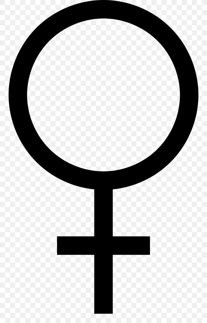 Gender Symbol Female Clip Art, PNG, 752x1280px, Gender Symbol, Area, Black And White, Body Jewelry, Cross Download Free