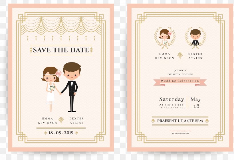 Wedding Invitation Bridegroom Illustration, PNG, 5102x3496px, Wedding Invitation, Art, Art Deco, Cartoon, Drawing Download Free