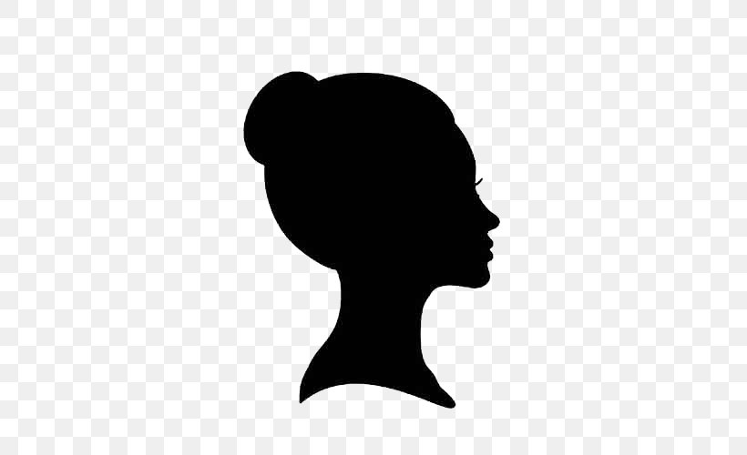 Clip Art Vector Graphics Silhouette Woman Image, PNG, 500x500px, Silhouette, Black, Black And White, Female, Forehead Download Free