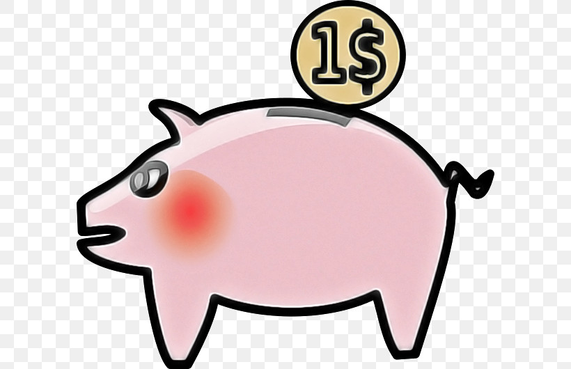 Piggy Bank, PNG, 600x530px, Cartoon, Line, Piggy Bank, Pink, Snout Download Free