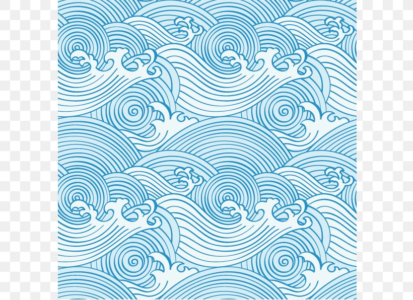 Wind Wave Ocean Pattern, PNG, 596x596px, Wave, Area, Black And White, Blue, Drawing Download Free