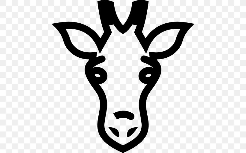 Giraffe Icon Design, PNG, 512x512px, Giraffe, Artwork, Black And White, Deer, Head Download Free