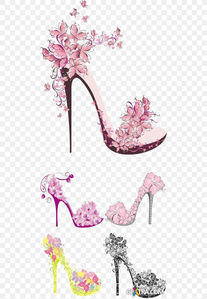 High-heeled Footwear Shoe Stock Photography Clip Art, PNG, 500x1182px, Highheeled Footwear, Art, Ballet Flat, Blossom, Branch Download Free