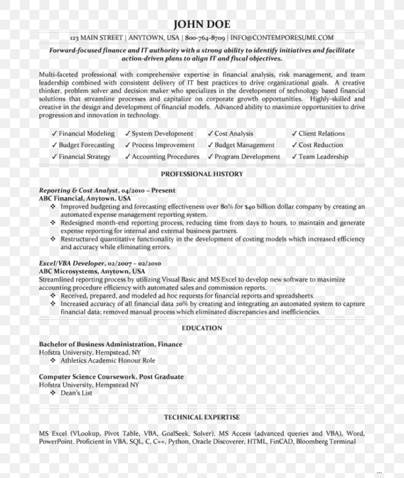 Résumé Cost Analyst Financial Analyst Template Finance, PNG, 750x970px, Resume, Accountant, Accounting, Analyst, Application For Employment Download Free