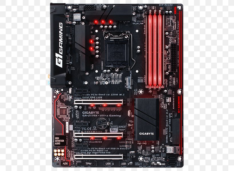 Intel Motherboard LGA 1151 Gigabyte GA-Z170X-Ultra Gaming ATX, PNG, 600x600px, Intel, Atx, Central Processing Unit, Chipset, Computer Case Download Free