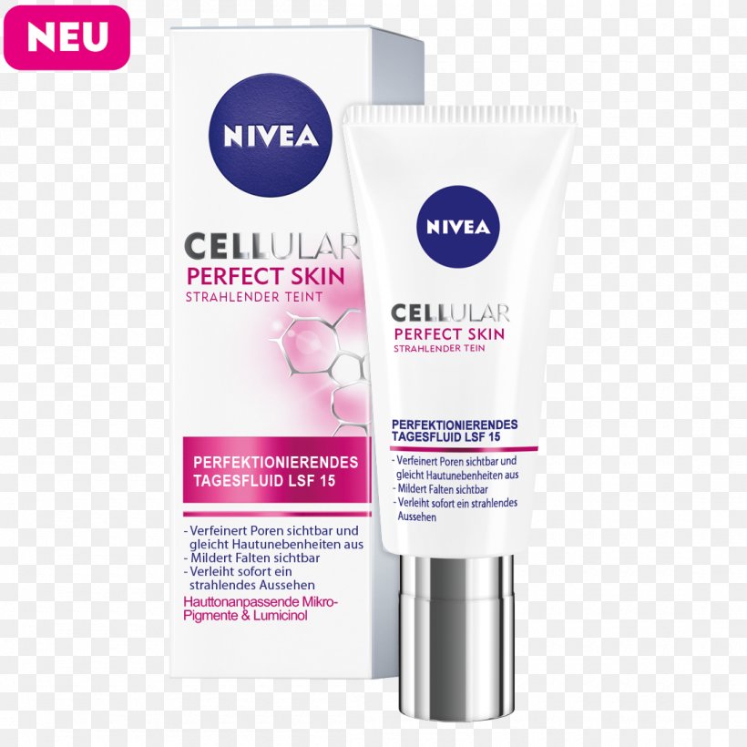NIVEA CELLular Perfect Skin Tagesfluid NIVEA CELLular Perfect Skin Tagesfluid Cream Lotion, PNG, 1100x1100px, Nivea, Cream, Exfoliation, Face, Lotion Download Free