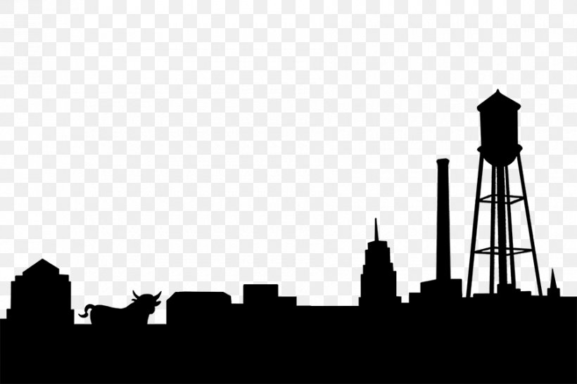 Skyline Durham Raleigh Silhouette Asheville, PNG, 900x600px, Skyline, Asheville, Black And White, City, Cityscape Download Free