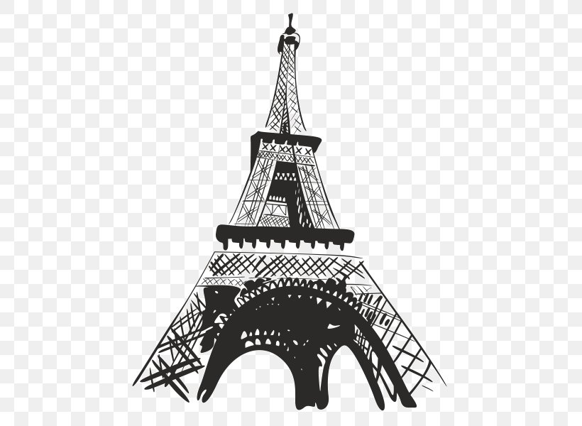 Eiffel Tower Landmark Spire Sticker, PNG, 600x600px, Eiffel Tower, Architectural Structure, Architecture, Black And White, Court Interpreter Germany Download Free