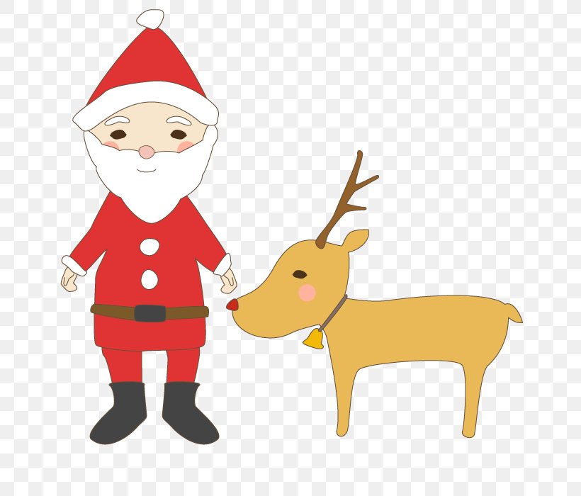 Reindeer Santa Claus Christmas Ornament Clip Art, PNG, 700x700px, Reindeer, Art, Cartoon, Christmas, Christmas Decoration Download Free