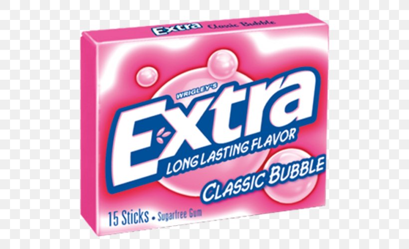 Chewing Gum Extra Bubble Gum Wrigley Company, PNG, 500x500px, Chewing Gum, Big League Chew, Brand, Bubble Gum, Bubblicious Download Free