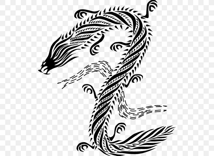 Chinese Dragon Black And White Clip Art, PNG, 528x600px, Chinese Dragon, Art, Artwork, Big Cats, Black And White Download Free