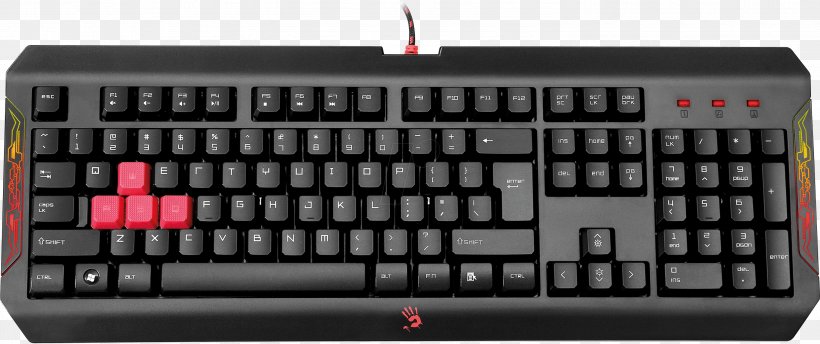 Computer Keyboard Computer Mouse Laptop A4tech Bloody B120 Keyboard, PNG, 2999x1261px, Computer Keyboard, A4 Tech Bloody A4q100, A4tech Bloody B120 Keyboard, A4tech Bloody Gaming, Computer Download Free