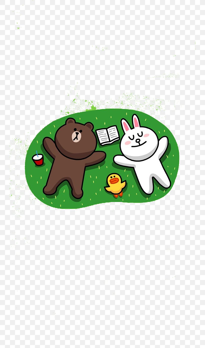 LINE BROWN FARM Free Line Sticker Bear, PNG, 744x1392px, Watercolor, Cartoon, Flower, Frame, Heart Download Free