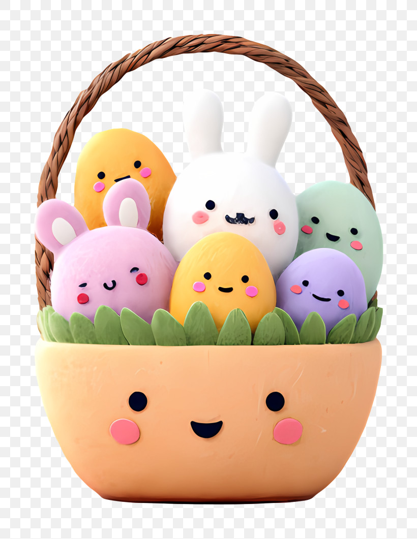 Pastel Easter Egg Basket PNG