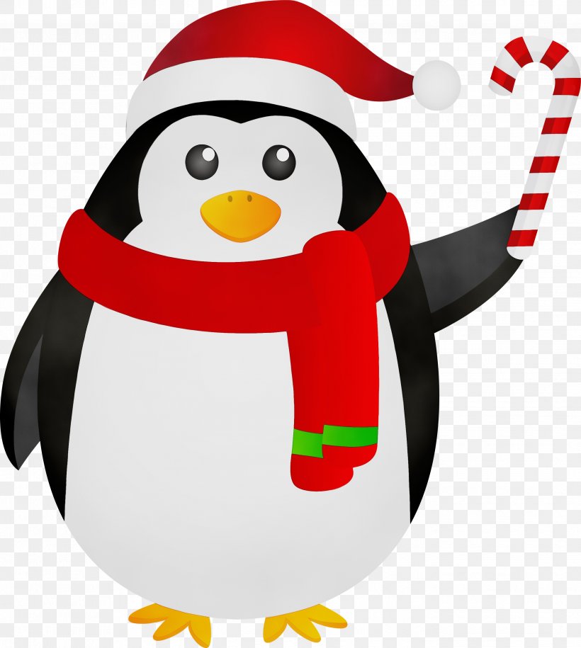 Penguin, PNG, 2687x3000px, Watercolor, Bird, Cartoon, Christmas, Fictional Character Download Free