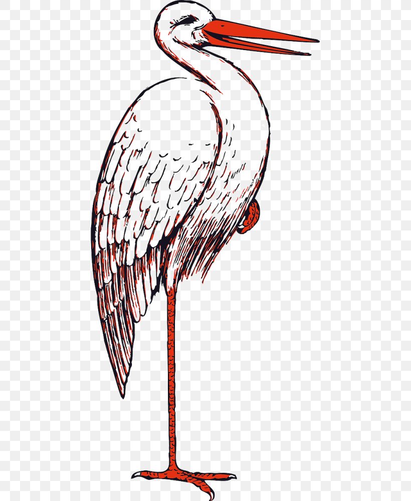 White Stork Marabou Stork Clip Art Bird Openclipart, PNG, 500x1000px, White Stork, Beak, Bird, Black Stork, Ciconia Download Free