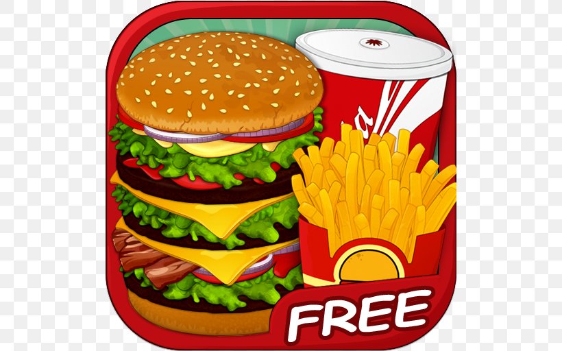 Hamburger French Fries Eco Burger Chef Delicious Burger Burger Chef Free, PNG, 512x512px, Hamburger, American Food, Android, Big Mac, Burger Chef Download Free