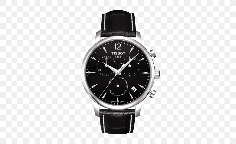 Watch Chronograph Tissot Quartz Clock Dial, PNG, 500x500px, Watch, Black, Brand, Chronograph, Clock Download Free