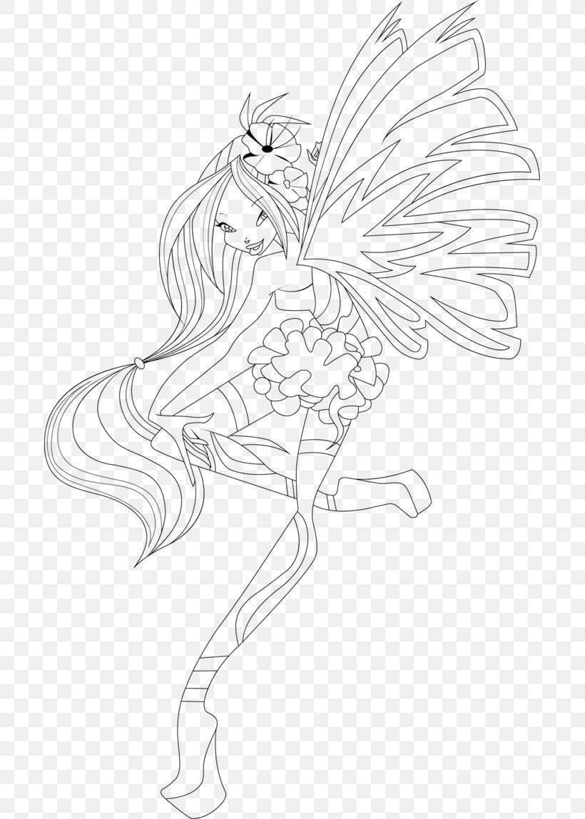 Coloring Book Fairy Line Art Drawing, PNG, 695x1149px, Coloring Book, Art, Artwork, Black And White, Cartoon Download Free
