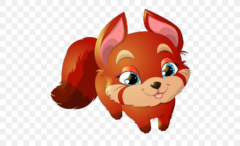 Red Fox Vector Graphics Clip Art Illustration, PNG, 500x500px, Red Fox, Animated Cartoon, Animation, Arctic Fox, Art Download Free