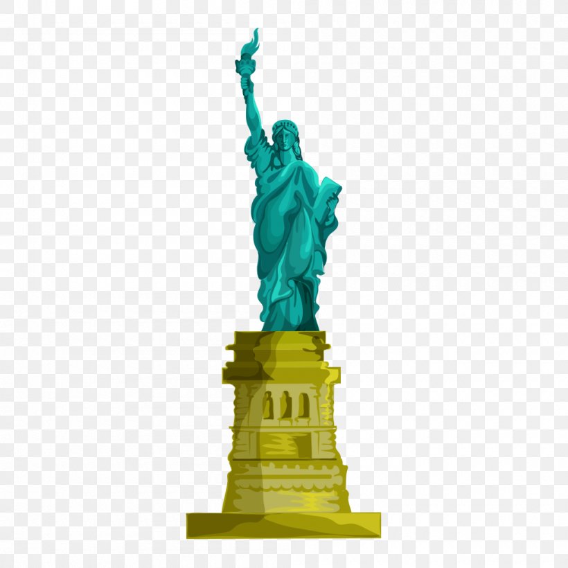 Statue Of Liberty Eiffel Tower Monument Clip Art, PNG, 1000x1000px, Statue Of Liberty, Classical Sculpture, Drawing, Eiffel Tower, Landmark Download Free