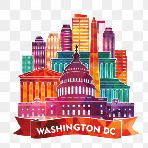 Colorful Building Washington DC Silhouette - Washington, D.C. Skyline Stock Illustration Illustration PNG