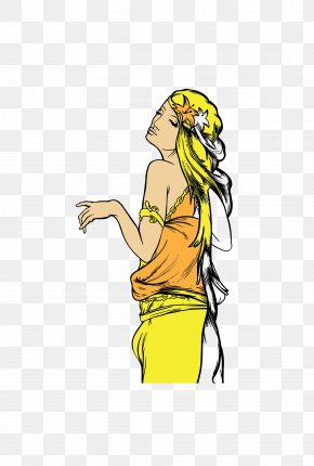 Vector Yellow Exotic Goddess - Yellow Euclidean Vector Goddess Clip Art PNG
