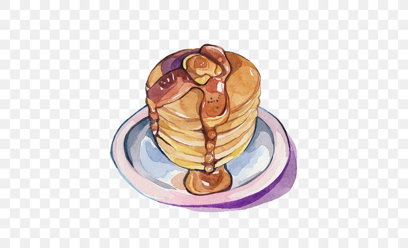 Pancake Breakfast Vegetarian Cuisine Bacon Drawing, PNG, 500x500px, Pancake, Art, Bacon, Blueberry, Breakfast Download Free