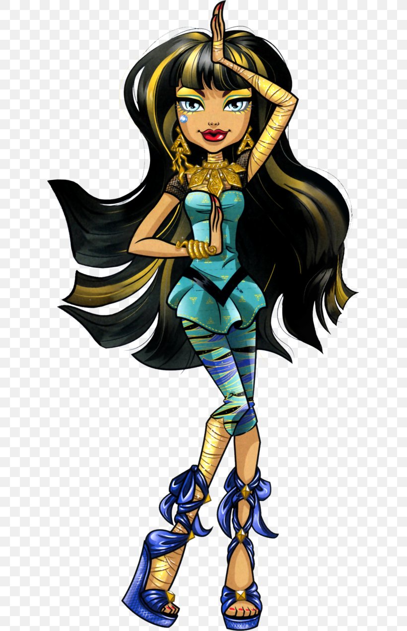 Monster High Cleo De Nile Doll Art Ghoul, PNG, 629x1270px, Watercolor, Cartoon, Flower, Frame, Heart Download Free
