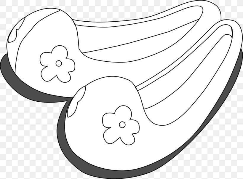 Black And White Slipper Clip Art, PNG, 999x737px, Watercolor, Cartoon, Flower, Frame, Heart Download Free