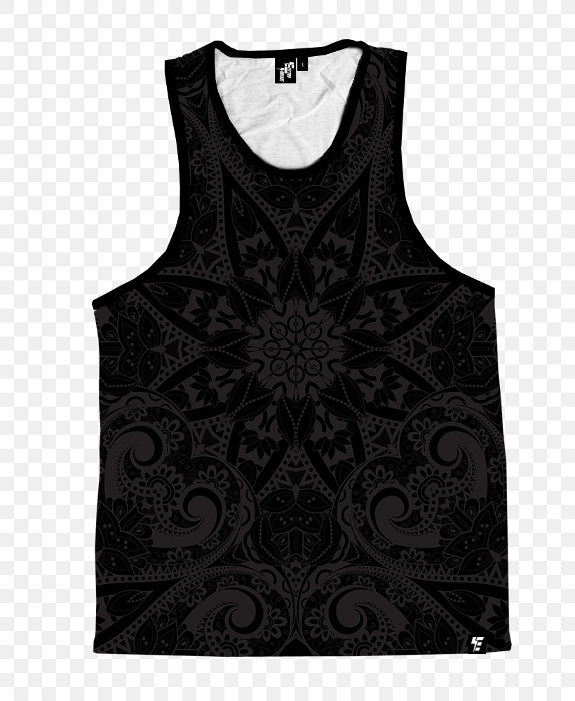 T-shirt Sleeve Clothing Top, PNG, 750x1000px, Tshirt, Active Tank, All Over Print, Black, Black And White Download Free