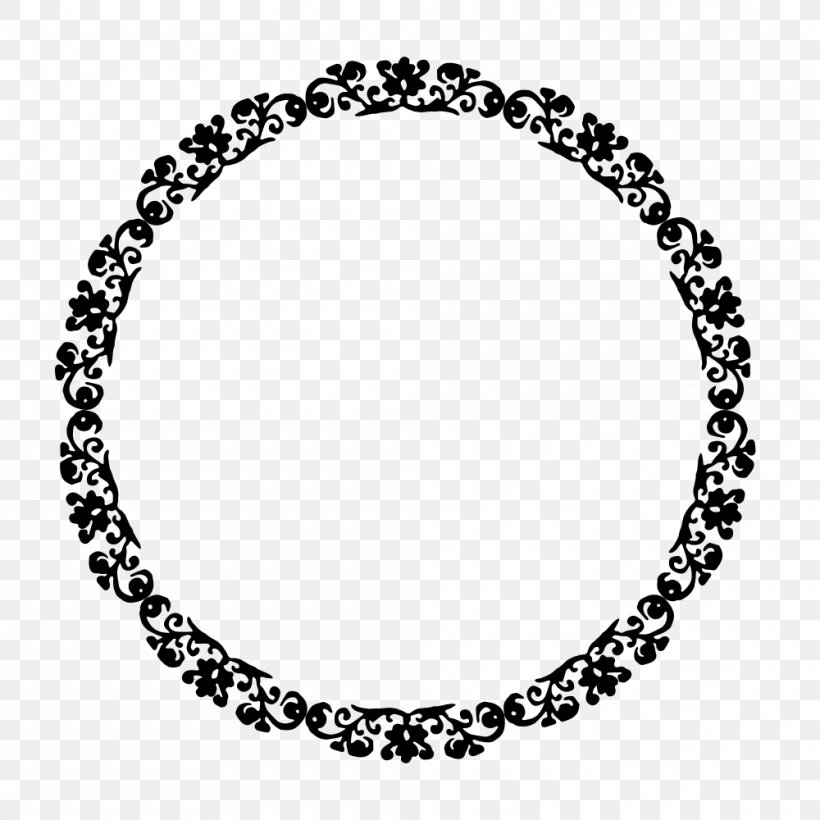 Borders And Frames Decorative Borders Clip Art, PNG, 1000x1000px, Borders And Frames, Black, Black And White, Body Jewelry, Bracelet Download Free